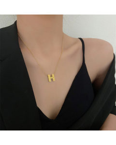 Minimalist H Necklaces for Women Girls 18k gold Chain Necklace CA7810231