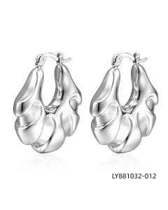 Minimalist solid color stainless steel plated earring-Steel Color-19