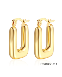 Minimalist solid color stainless steel plated earring-Gold Color-20