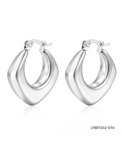 Minimalist solid color stainless steel plated earring-Steel Color-22