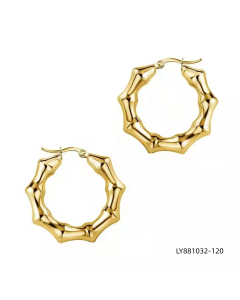 Minimalist solid color stainless steel plated earring-Gold Color-23