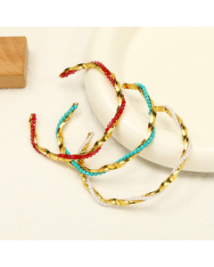 Wholesale Stainless Steel Bracelet Light Luxury Hot Sale Plated 18K Gold Mobius Beaded Women's Bracelet