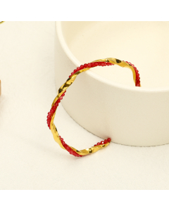 Light Luxury Hot Sale Plated 18K Gold Mobius Beaded Women's Stainless Steel Bracelet 