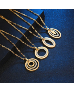 Multi-circles Female Collarbone Sweater Chain Necklaces-CA7810027