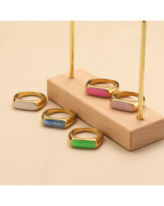 Light Luxury Fashion Multi-color Drip Oil Geometric Stainless Steel Ring Not Fade Ring Jewelry Wholesale