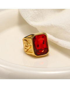 Wholesale Fine Jewelry Retro Personality Hip Hop Creative Cool Multi-color Gems Stainless Steel Ring 