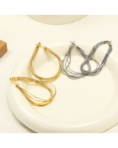 Wholesale Stainless Steel Earring Multi-layer Snake Bone Chain Tassel Earrings 