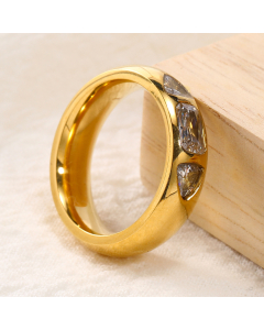 Wholesale Stainless Steel Fashion Niche Design Personality Light Luxury Exquisite Multi-zircon Ring 