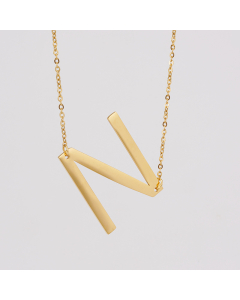 Letter Necklace, Personalized Initial Name Necklace 18K Gold Plated Stainless Steel Wife Gifts Gifts For Mom Moms Gift Birthday Gift for Her Letter N