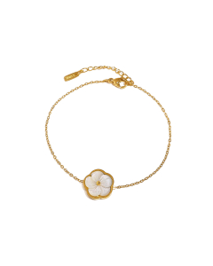 Minimalism Plated 18K Gold Natural Fritillaria Flowers Bracelet