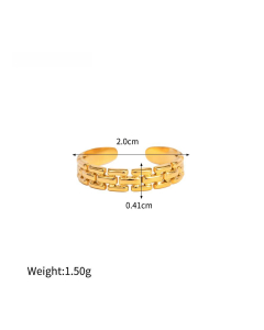 Minimalism 18K Gold Plated Stainless Steel Natural Malachite Ring Female 