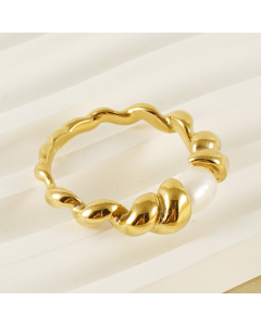 Wholesale Stainless Steel Ring Natural Pearl Ring