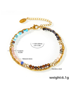 Natural Stone Handmade Beaded Necklace Bracelet Wholesale Stainless Steel Fine Jewelry Sets-Bracelet-01