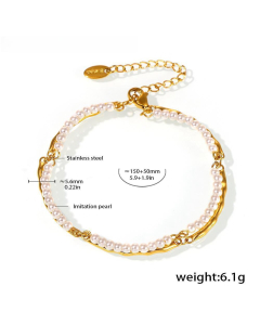 Natural Stone Handmade Beaded Necklace Bracelet Wholesale Stainless Steel Fine Jewelry Sets-Bracelet-02