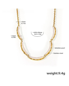 Natural Stone Handmade Beaded Necklace Bracelet Wholesale Stainless Steel Fine Jewelry Sets-Necklace-02