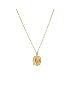 Wholesale Stainless Steel Necklace INS Style Retro Palace Style Natural Stone18K Gold Plated Pendant Necklace