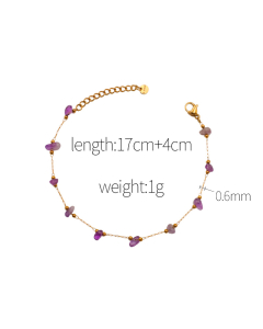Sweet Natural Stone Handmade Chain Stainless Steel Bracelet
