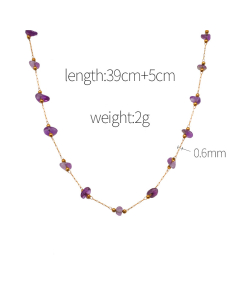 Fashion Natural Stone Handmade Chain Stainless Steel Necklace