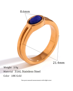 Stainless Steel Gold Plated Ring Fine Colorza Jewelry