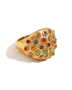 Stainless Steel Gold Plated Ring Fine Colorza Jewelry