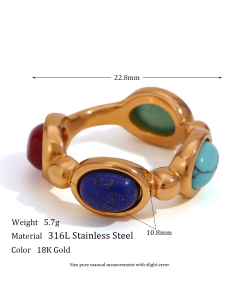 Stainless Steel Gold Plated Ring Fine Colorza Jewelry