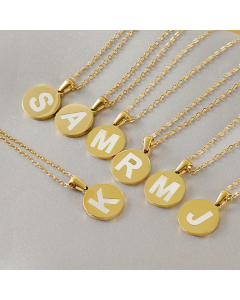 New Hotsale A TO Z Nature Shell Letter With Stainless Steel Necklace CA7810150