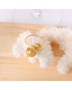 Wholesale Jewelry 2023 Fashion New Trend Titanium Steel Gold Plated Ball Finger Ring