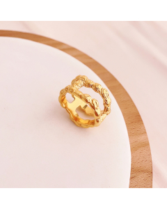 French Style Ring Retro Fashion Personality Non-fading Irregular Stainless Steel Ring