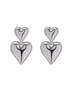 Steel Color Love Pendant Stainless Steel Earrings 