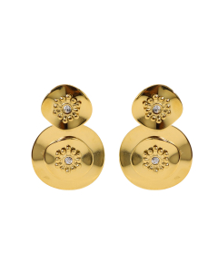 Wholesale Stainless Steel Earrings Irregular Non-fading Earrings-Gold Color-White