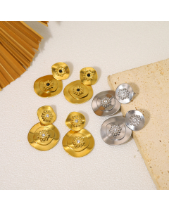 Wholesale Stainless Steel Earrings Electroplated 18K Gold INS Style Irregular Non-fading Earrings Fine Jewelry