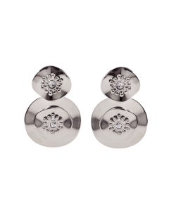 Wholesale Stainless Steel Earrings Irregular Non-fading Earrings-Steel Color-White