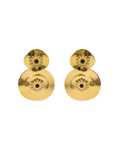 Wholesale Stainless Steel Earrings Irregular Non-fading Earrings-Gold Color-Black