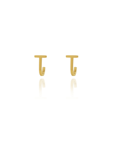 Daily Style INS Style Non-fading T-stud Earrings Plated 18K Gold Earrings Stainless Steel Earrings 