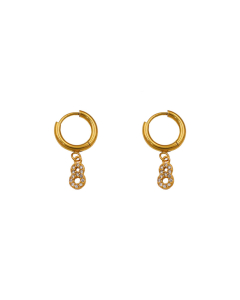 Personality Popular Diamond-studded Number 8 Stainless Steel Earrings 