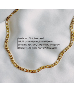 Wholesale Fashion Simple Chain Stainless Steel Gold Plated Necklace