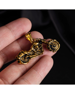 Punk Style Motorcycle Necklace Titanium Steel Wholesale-Gold Color-pendant_only