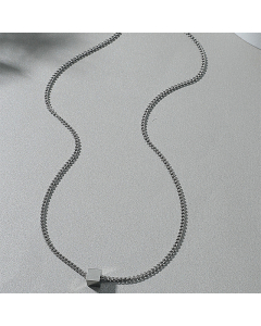 Wholesale Jewelry Simple Style Cube Pendant Titanium Steel Necklace -01