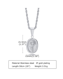 Fashion Geometric With Flower Stainless Steel Necklace Plating Stainless Steel Necklaces