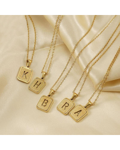 Fashion Square Letter Stainless Steel Plating Pendant Necklace Colorza 