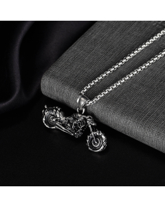 Punk Style Motorcycle Necklace Titanium Steel Wholesale-Steel Color-pendant_only