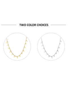 Fashion Devil's Eye Moon Star Stainless Steel Plating Chain Necklace-Steel Color-01