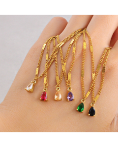 Minimalism Water Droplets Pendant Stainless Steel Plating Necklace
