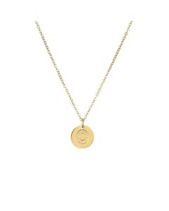 Fashion Diamond Clavicle Chain Letter Pendant Titanium Steel Necklace-O