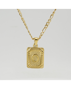 O Hip Hop Style Initial Letter With Curby Chain Necklace CA7810225