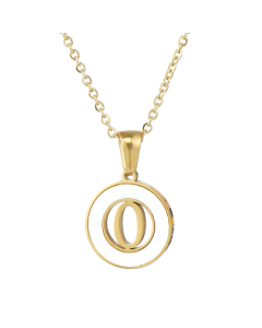 O Hollow Letter With White Shell Necklace CA7810208