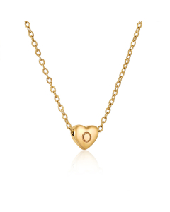 O Initial Letter 3D Hard Heart Necklace CA7810207