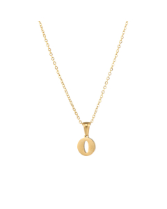 O Mirror Polish Initial Letter Figaro Chain Necklace CA7810227