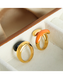 Wholesale Drip Oil Ring Retro Light Luxury High Sense Titanium Steel Gold Plated Opening Ring Fashion Jewelry 