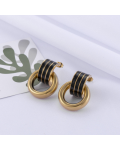 Enamel Geometric Stainless Steel Earrings Wholesale